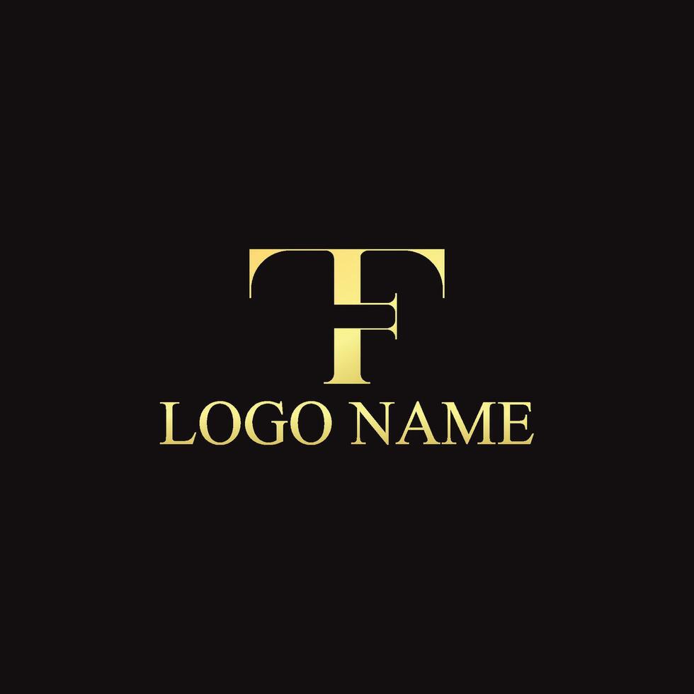 TF logo design with luxury and premium concept vector