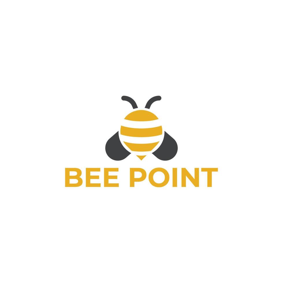 Bee Point logo design concept for online business vector