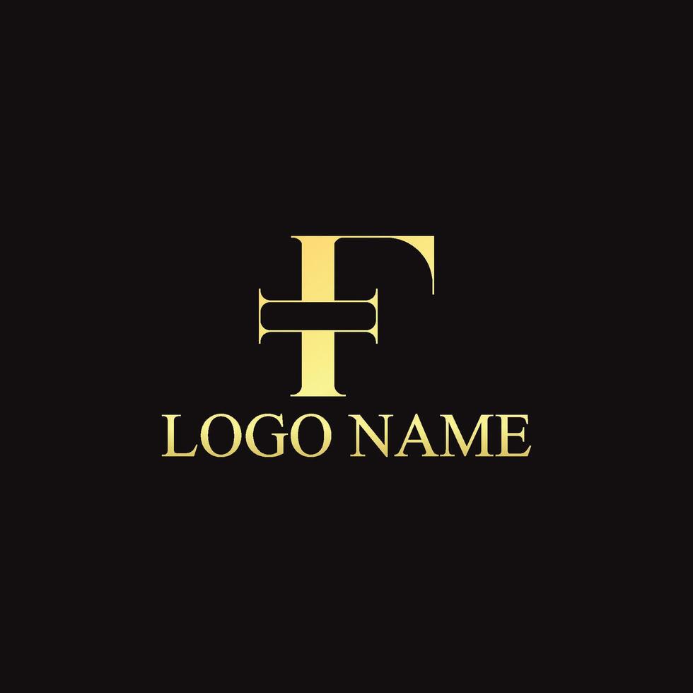 Letter TF logo design with luxury and premium vector