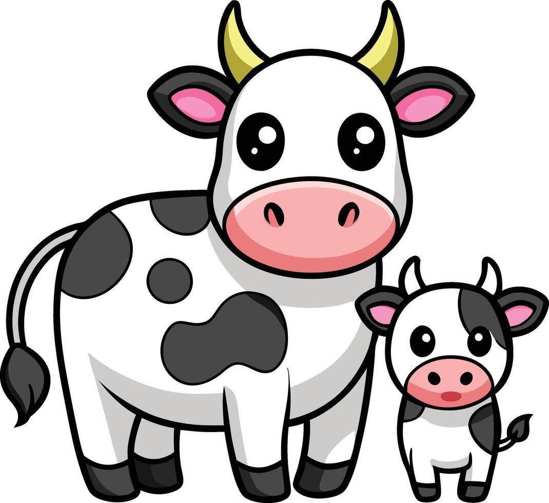 Cute Cow and Calf vector