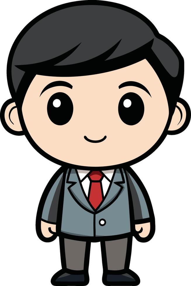 Smiling Business Boy Cartoon vector