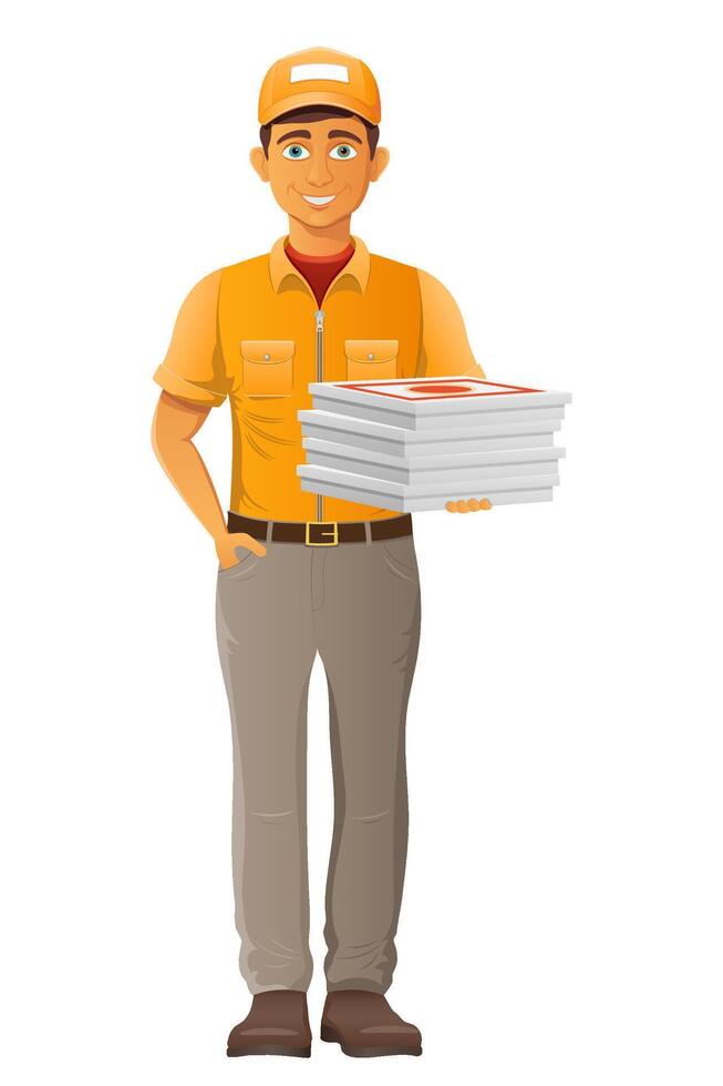 delivery young man service illustration vector