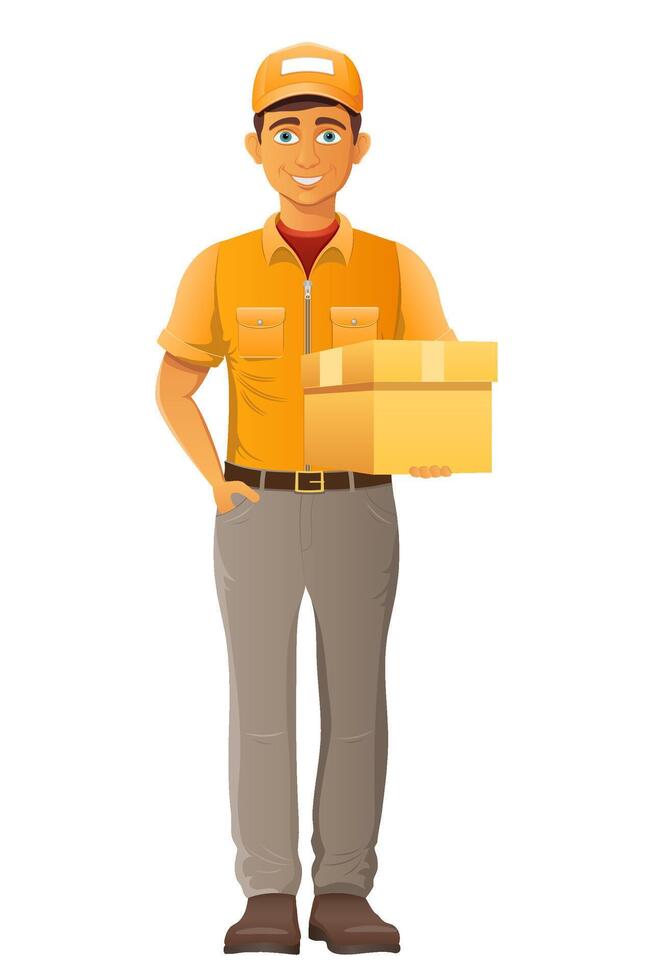delivery man courier service illustration vector