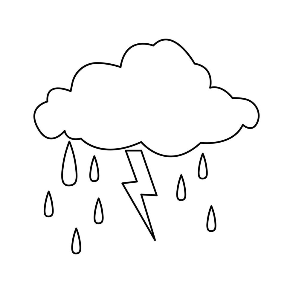 Cloud one line art icon vector
