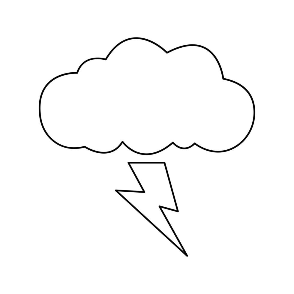 Illustration of cloud and sun weather continous art line art drawing vector