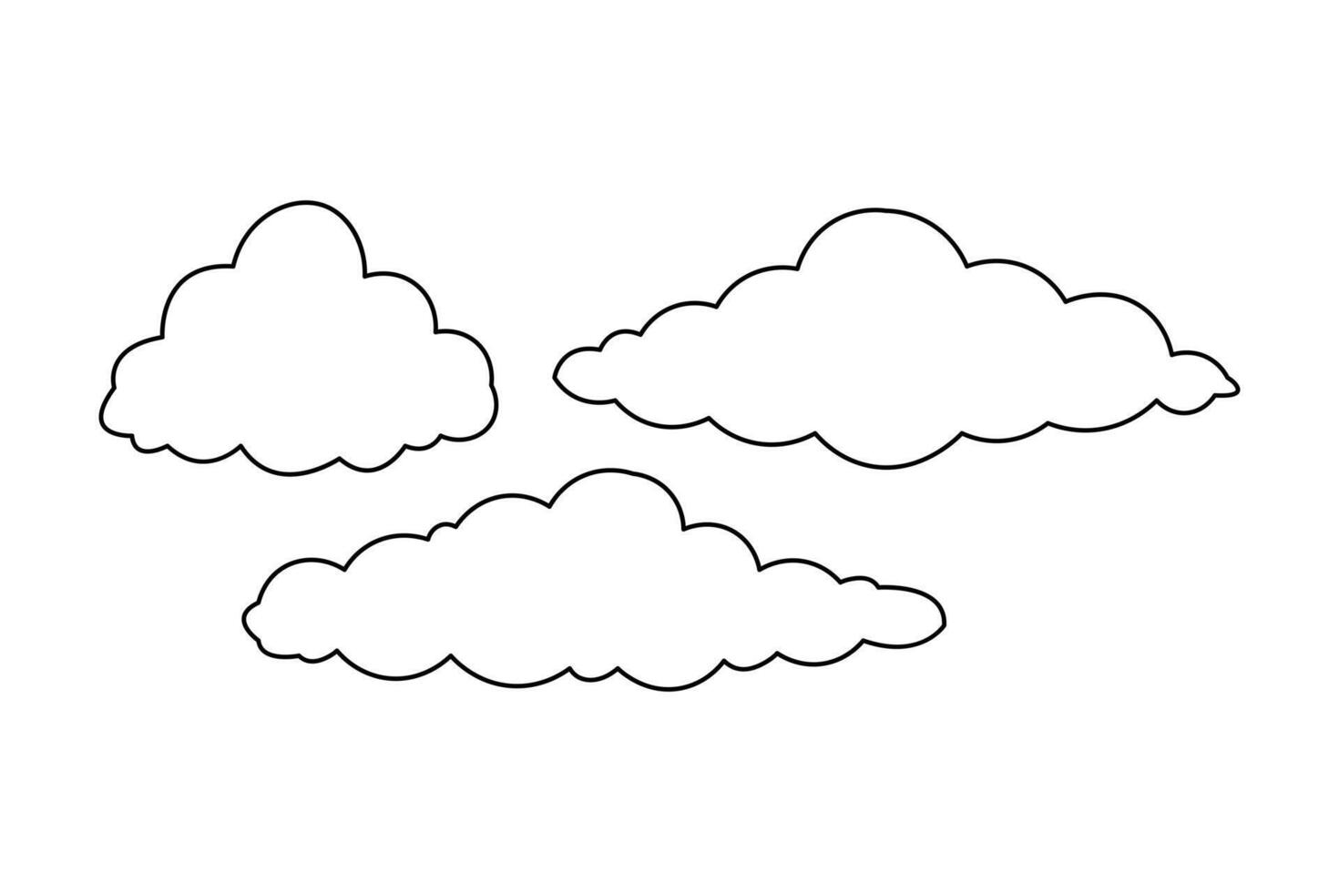 Cloud Weather continuous line art drawing with color shapes vector