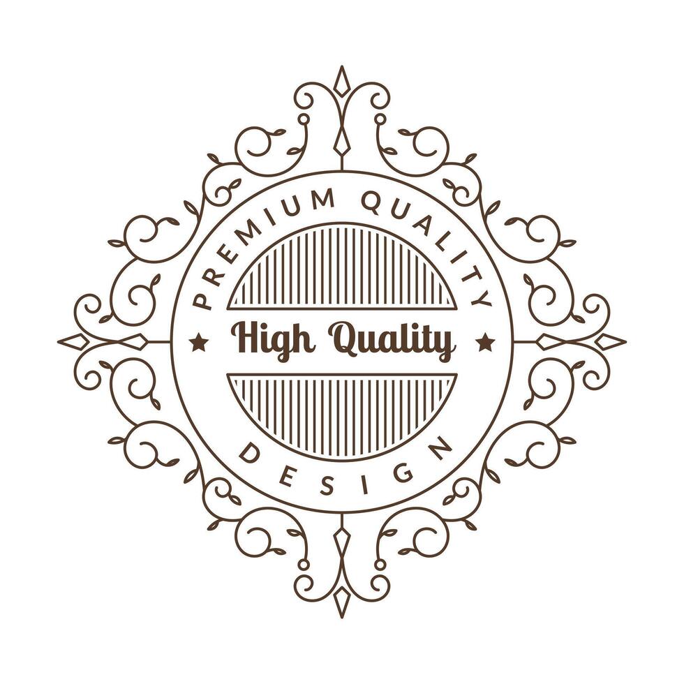 Simple Line Art Frame and Badge vector
