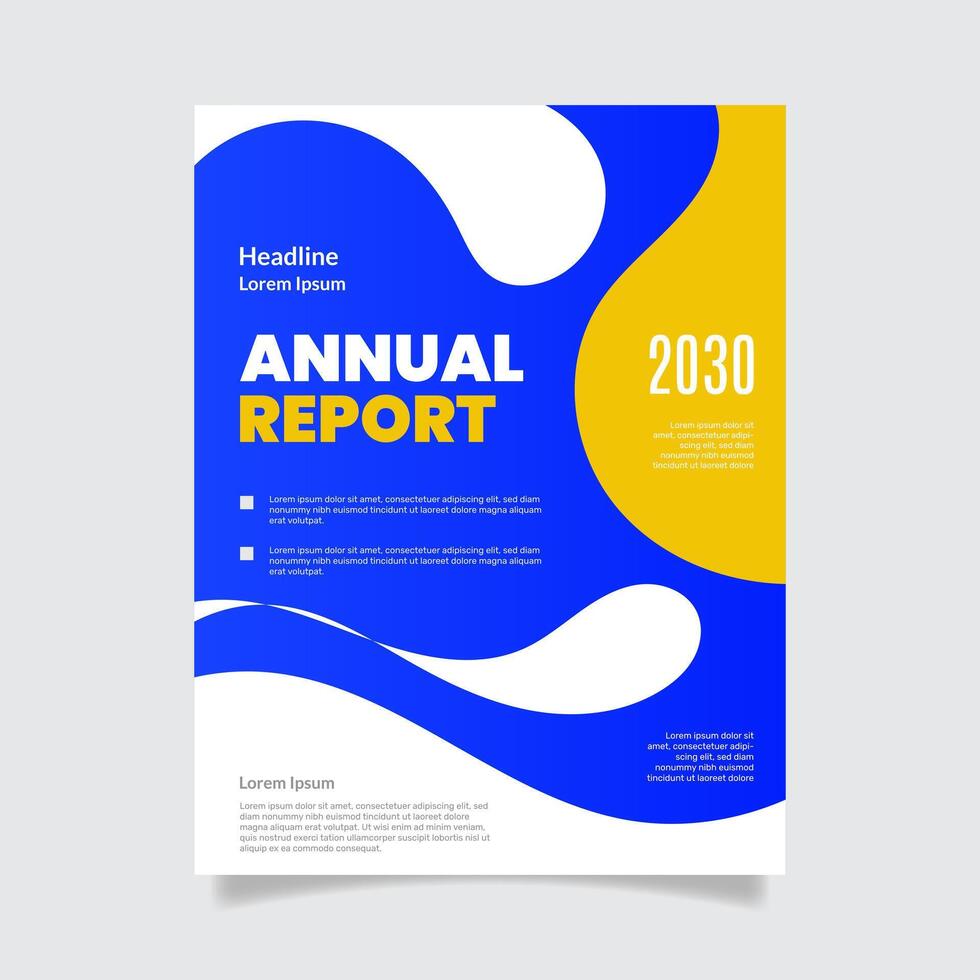 Professional blue business flyer annual report template. - . vector