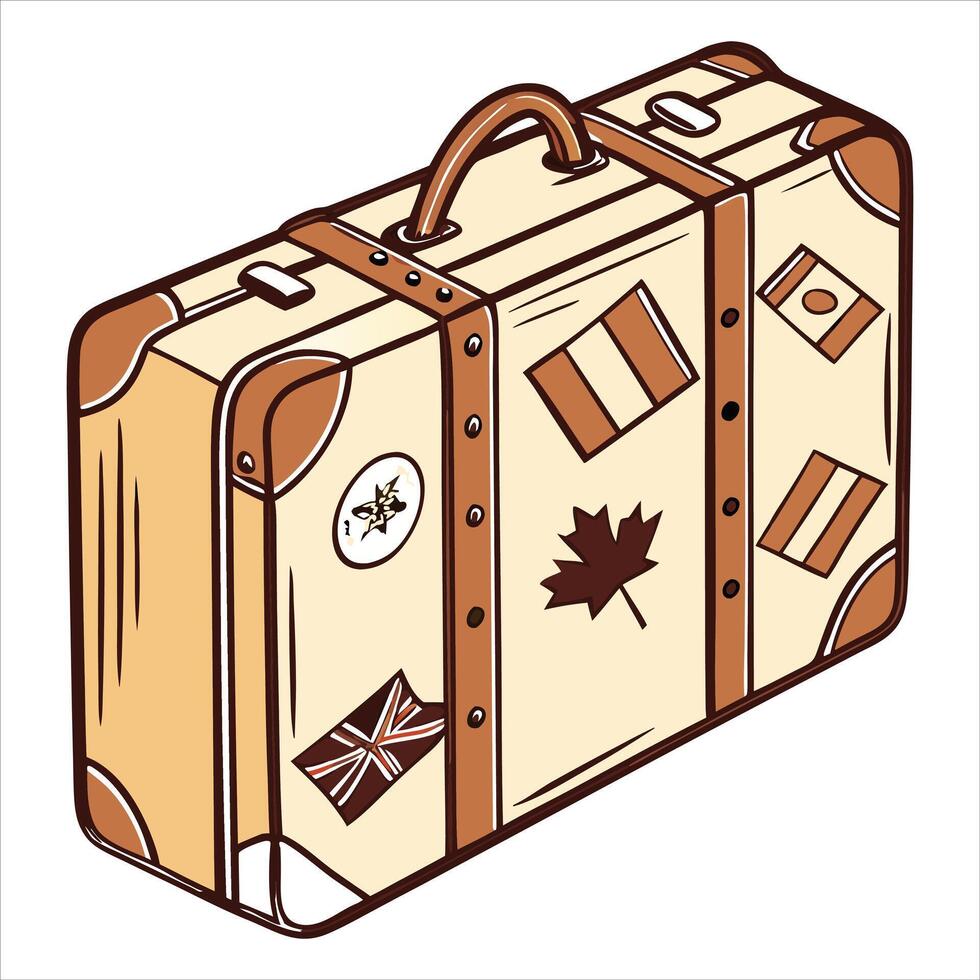 Camping bag white background vector
