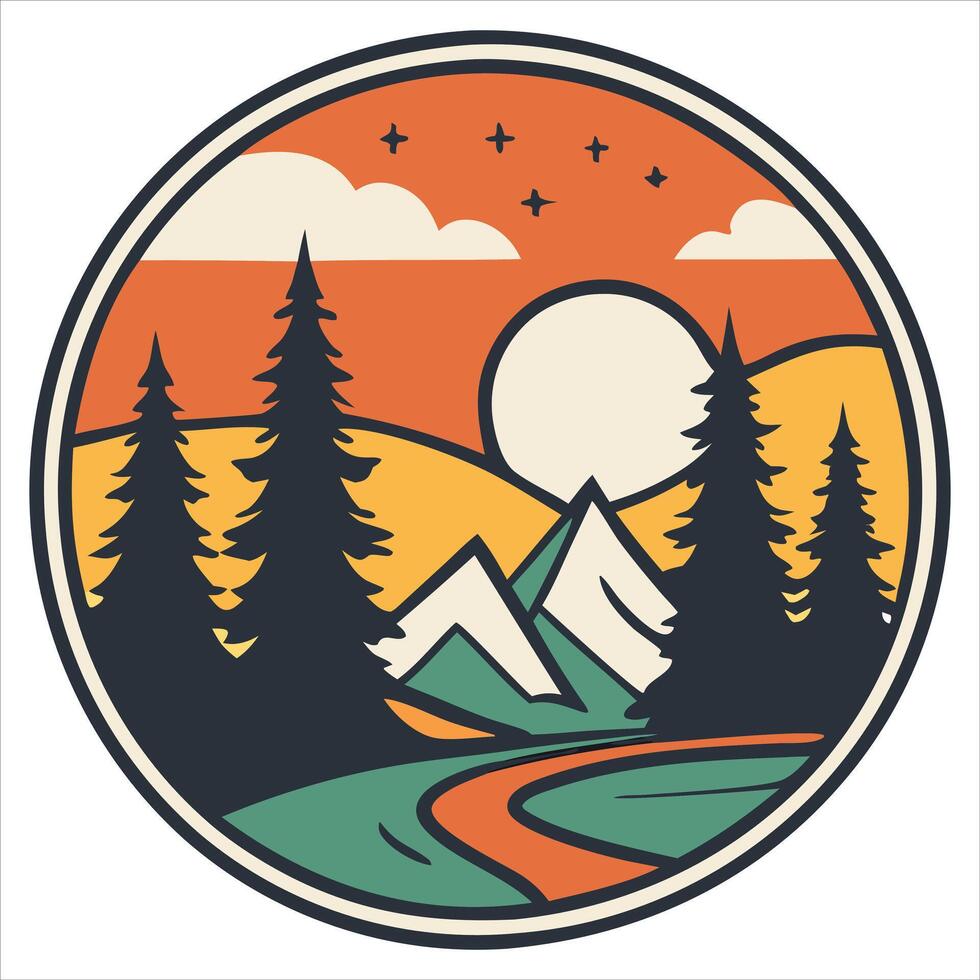 Adventure Awaits Lets Go Camping vector