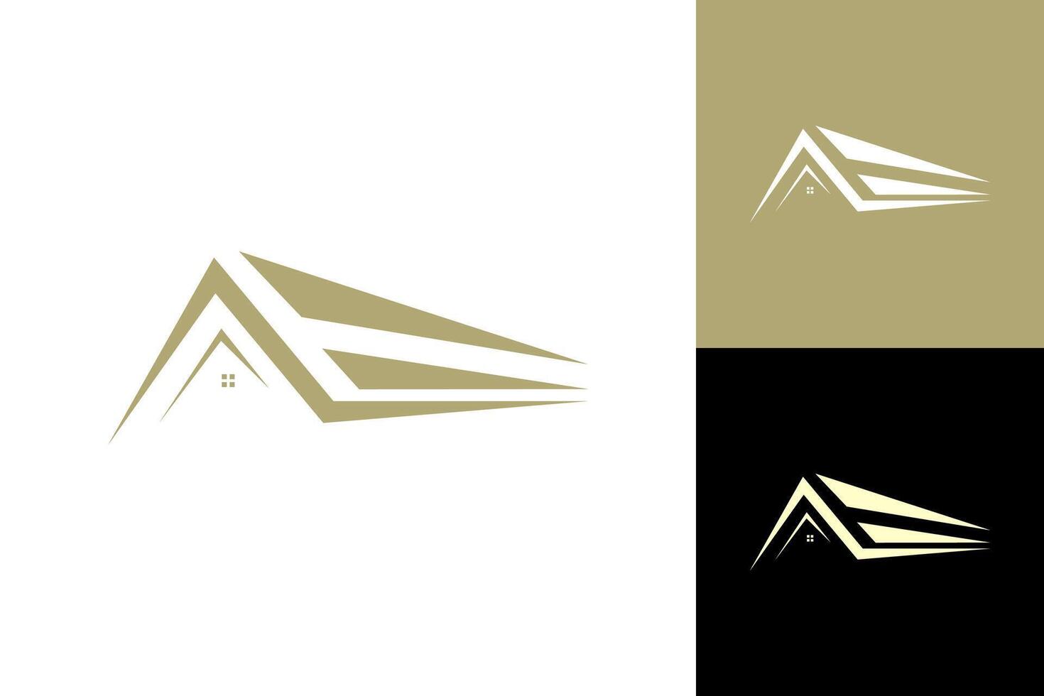 Roof real estate icon logo business design home construction . vector