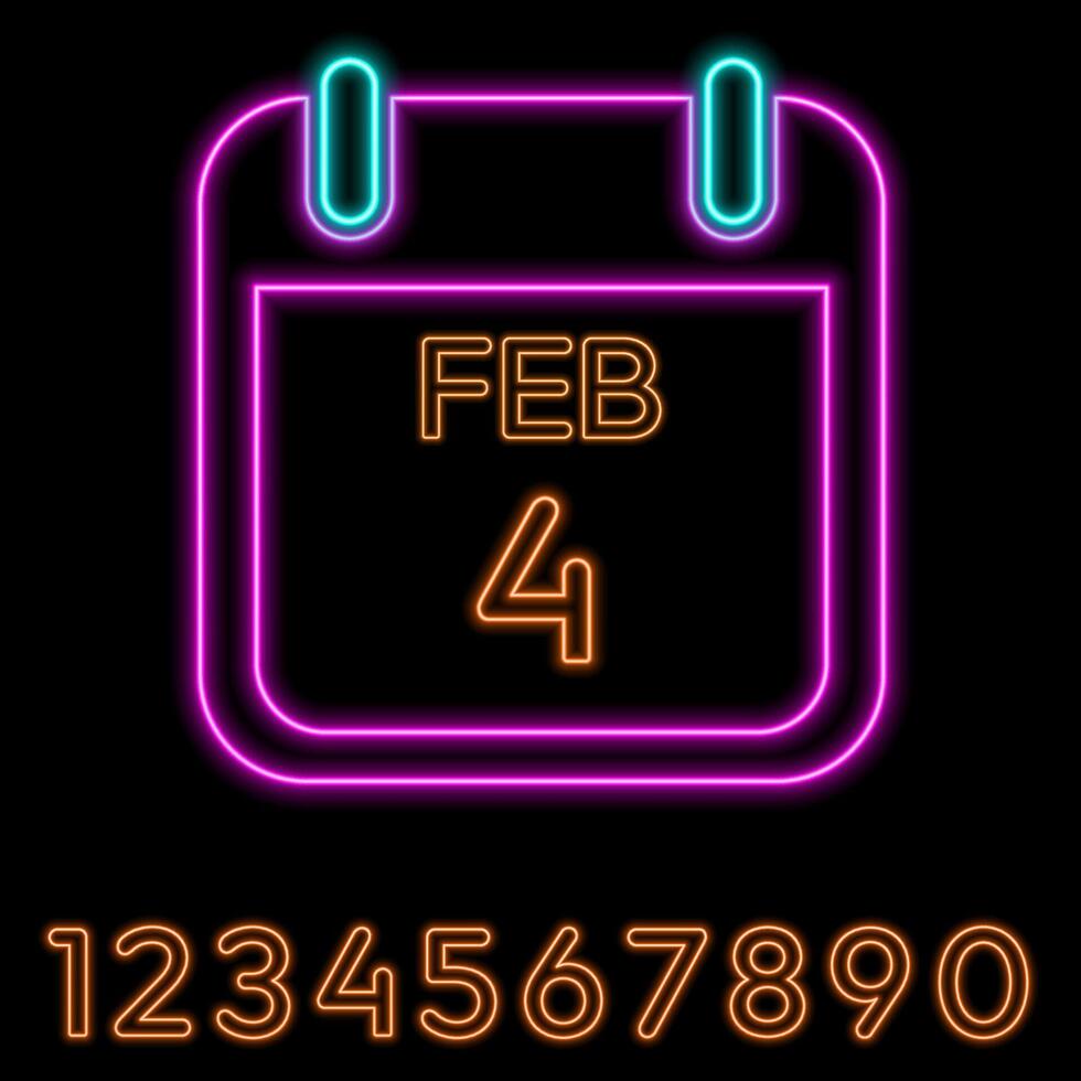 Calendar page with the date February 4th vector