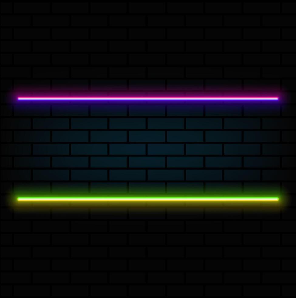 set of neon brushes, moving lights, neon colored lines. vector