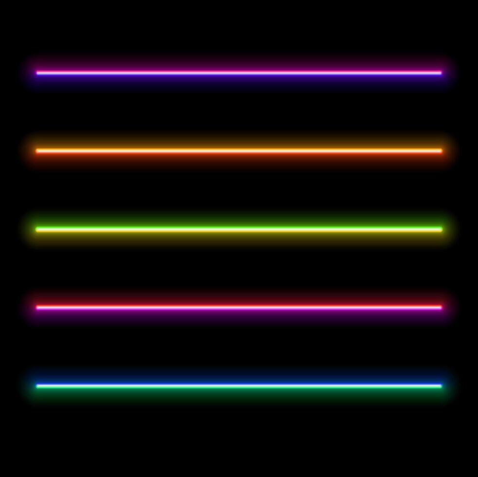 Multiple LED lights on set in the dark vector