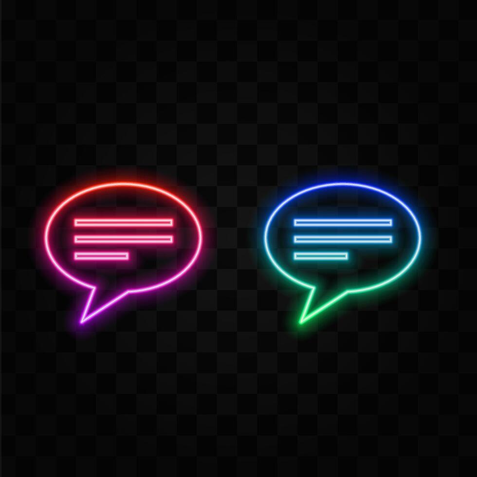 Neon Speech Bubbles Design Elements vector