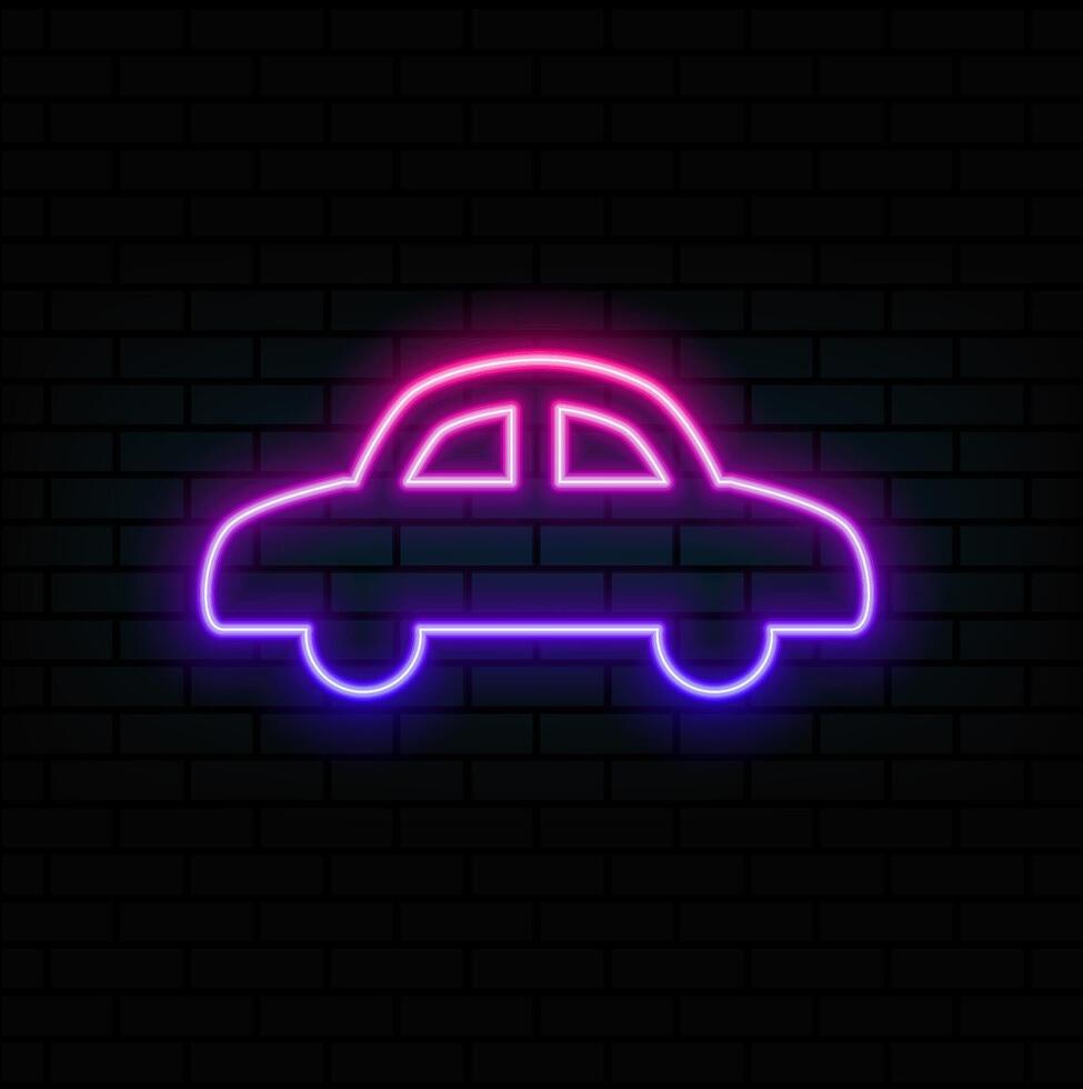 Retro Soviet Car Neon Icon vector