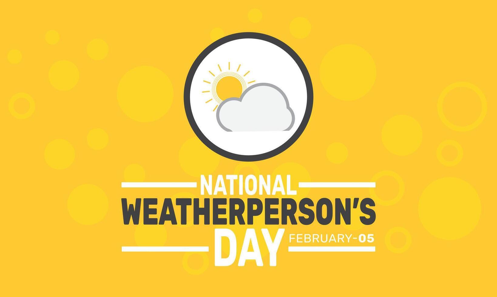 National Weatherperson Day honors meteorologists and weather forecasters for their dedication to providing accurate weather predictions and helping people prepare for changing conditions. vector
