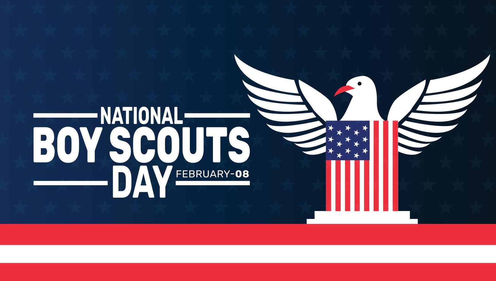 National Boy Scouts Day celebrates the founding of the Boy Scouts of America, honoring the organization's impact on youth development and leadership skills. vector