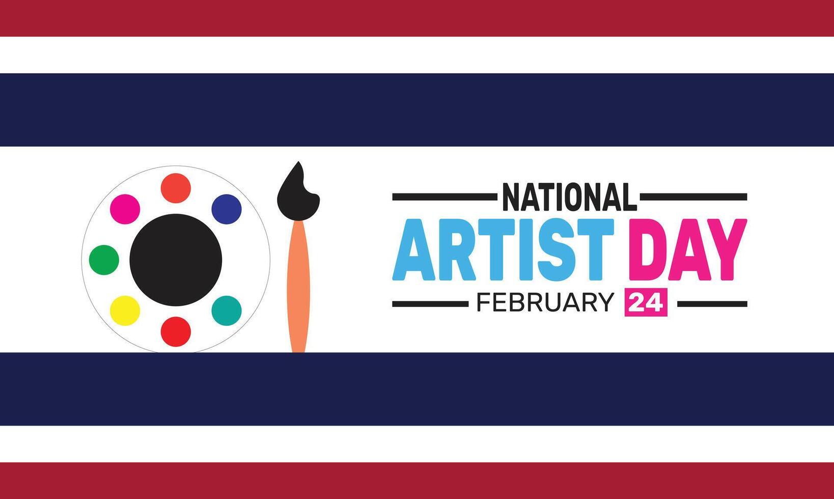 National Artist Day is a day to appreciate and recognize the work of artists who shape the cultural landscape through their unique talents and artistic expression. vector
