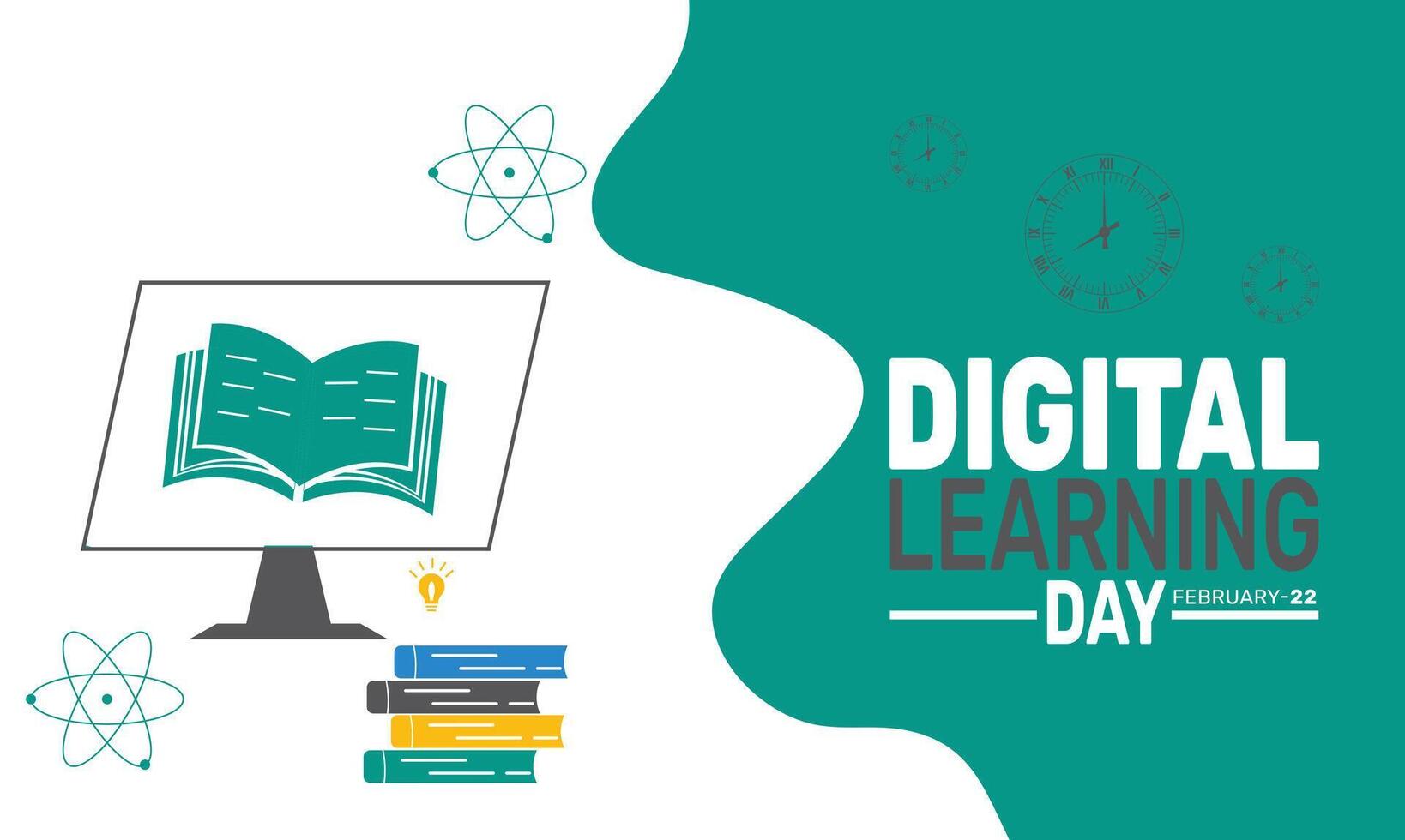 Digital Learning Day promotes using technology to transform education, enabling students and teachers to connect, collaborate, and explore new ways to achieve academic success worldwide. vector