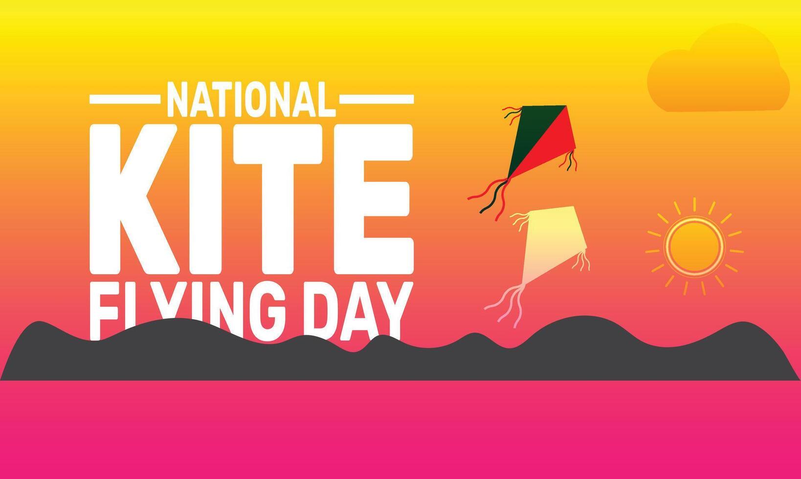 National Kite Flying Day brings people together to enjoy the simple pleasure of watching kites soar, creating a sense of wonder and joy for all ages. vector