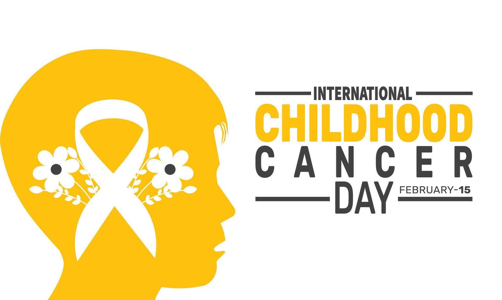 International Childhood Cancer Day emphasizes the importance of providing quality care and support for children diagnosed with cancer and advocates for a brighter future vector