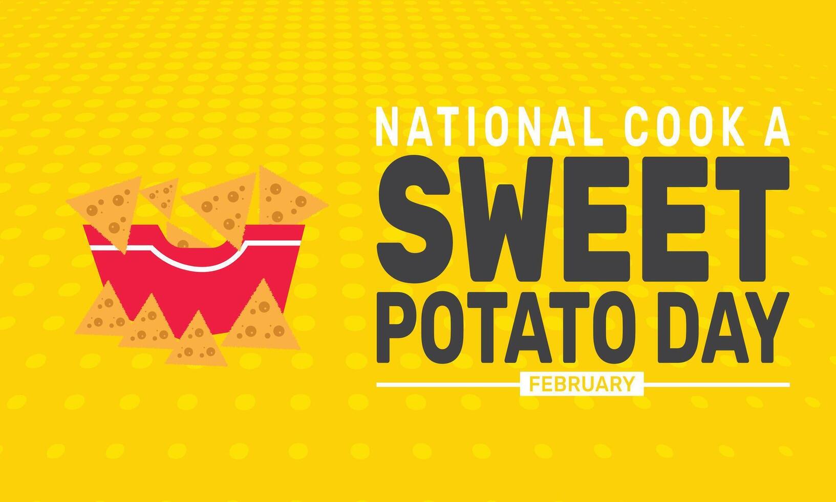 Celebrate National Cook a Sweet Potato Day by exploring new recipes and savoring the rich flavor of sweet potatoes, a nutritious and versatile ingredient for every meal. vector