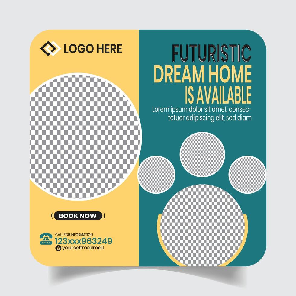 Real Estate Promotion Social Media Post Design Banner vector