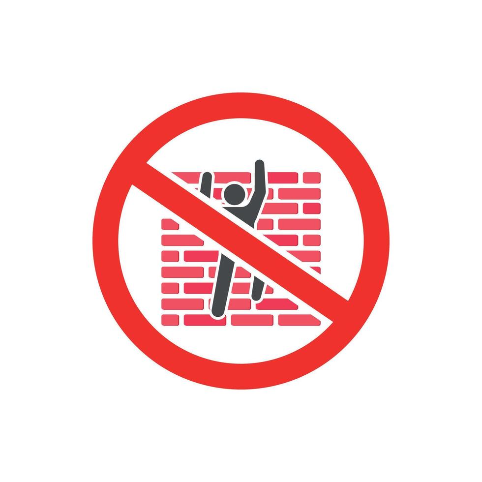 illustration design prohibiting climbing walls. vector