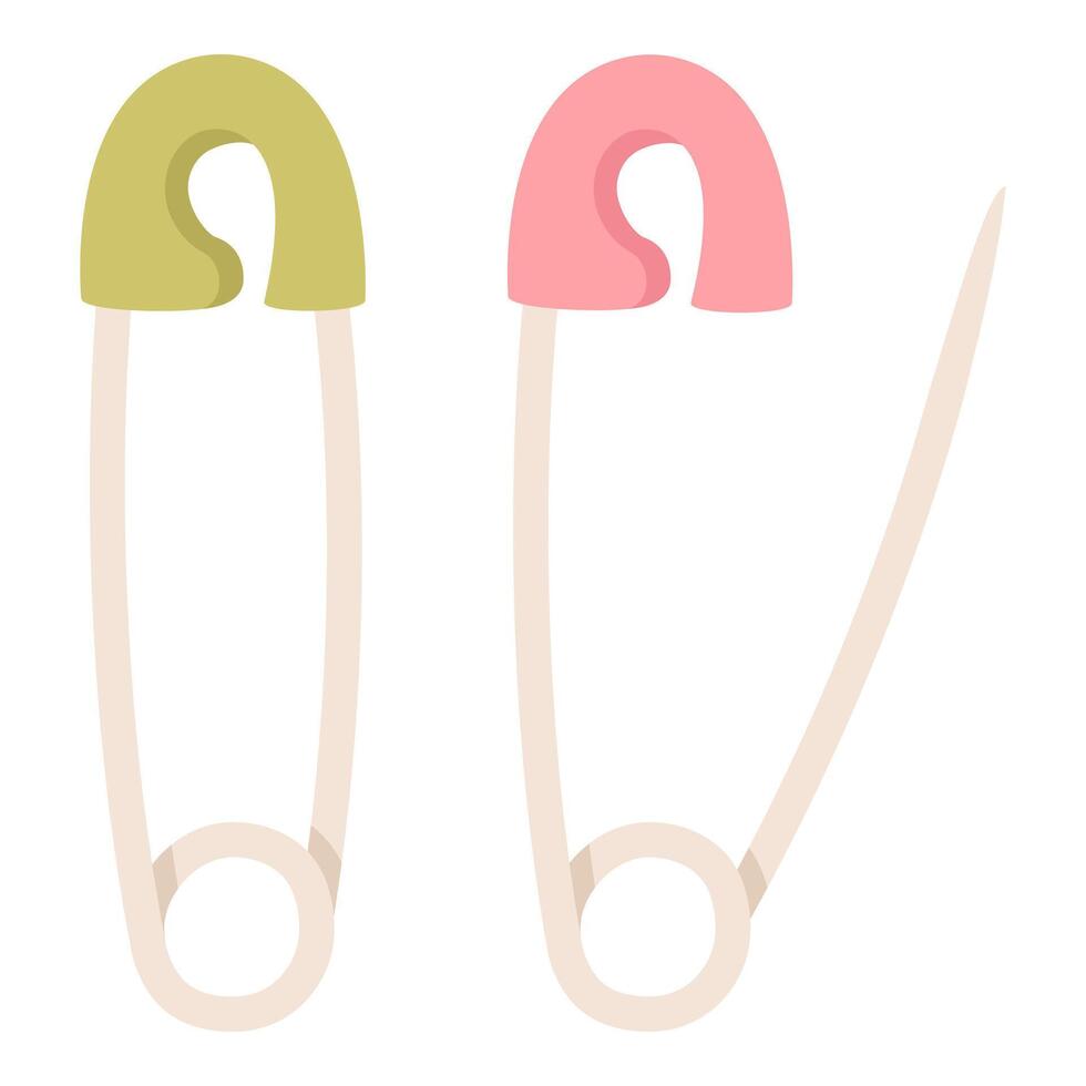 Safety pins, illustration on white background vector