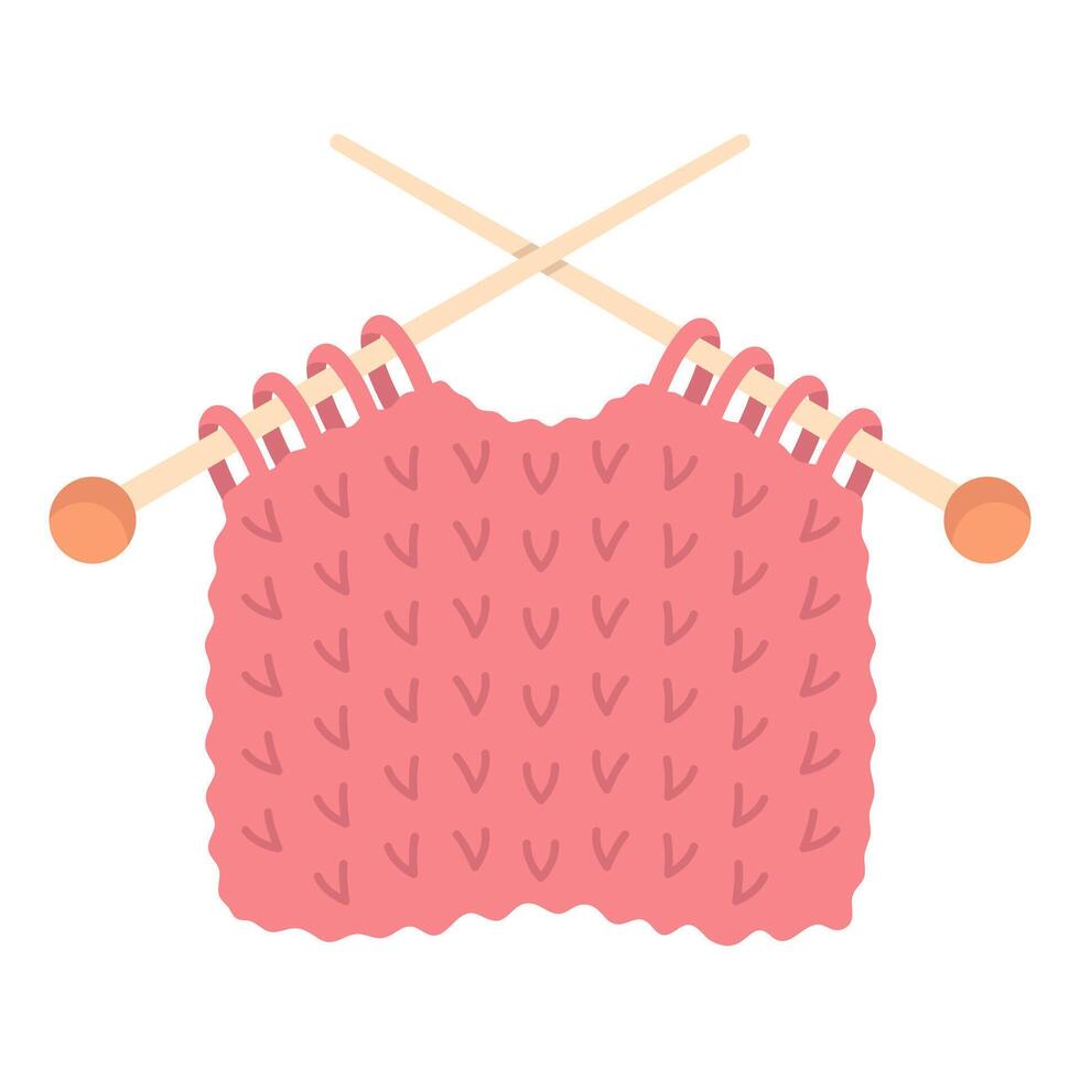 Knitting, hand drawn ball of yarn and knitting needles vector