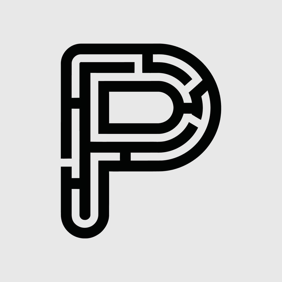 P letter logo, unique logo, custom logo vector