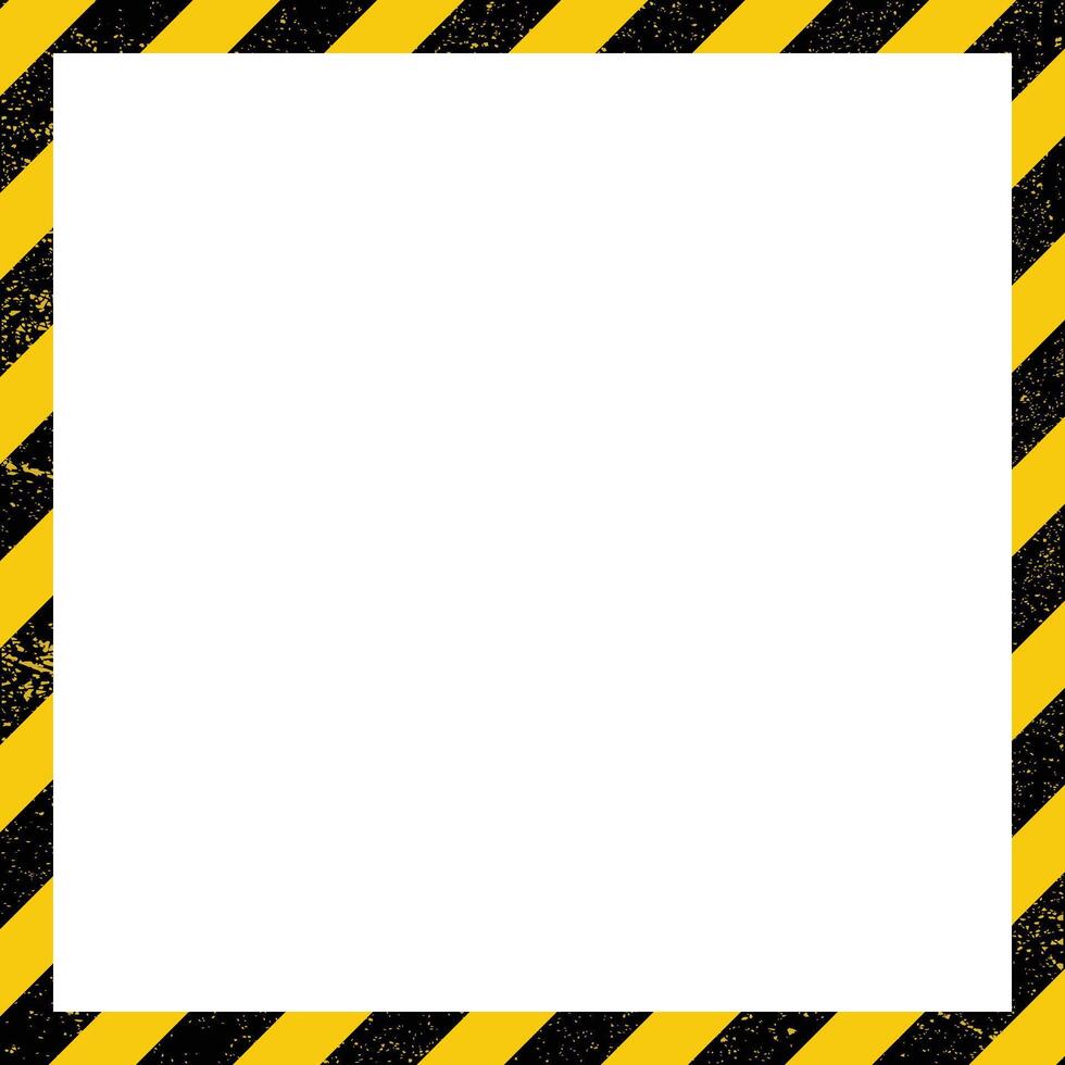 Empty Space with a Safety Warning Border Framed by Grunge Warning Stripes. vector