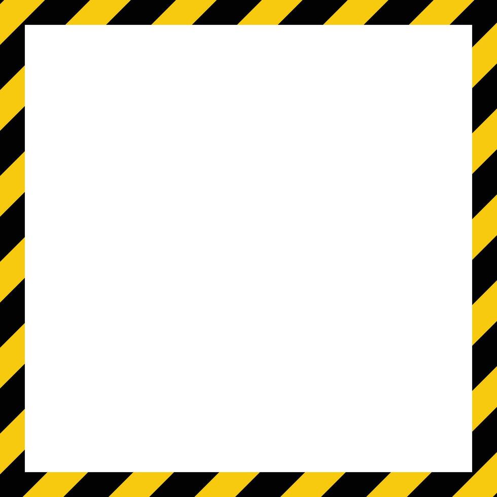 Blank template with a cautionary yellow and black striped border. vector