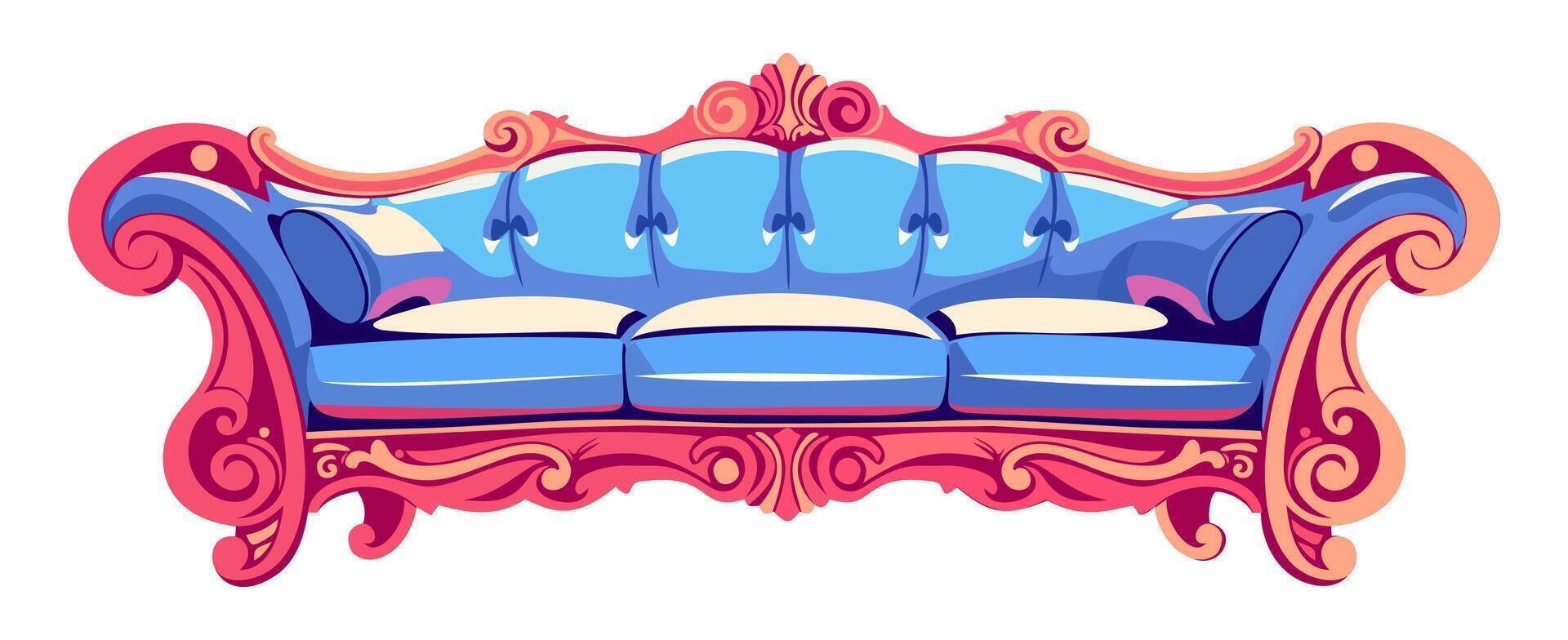 Sofa in rococo style. isolated illustration vector