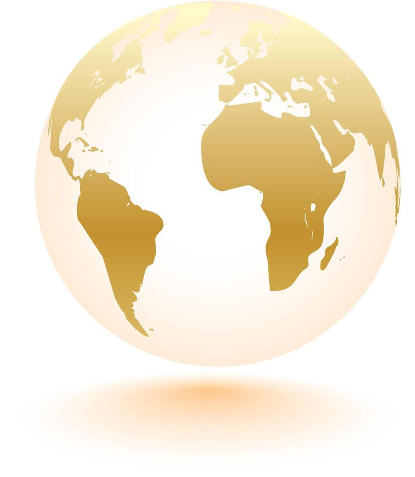 Gold Globe icon vector