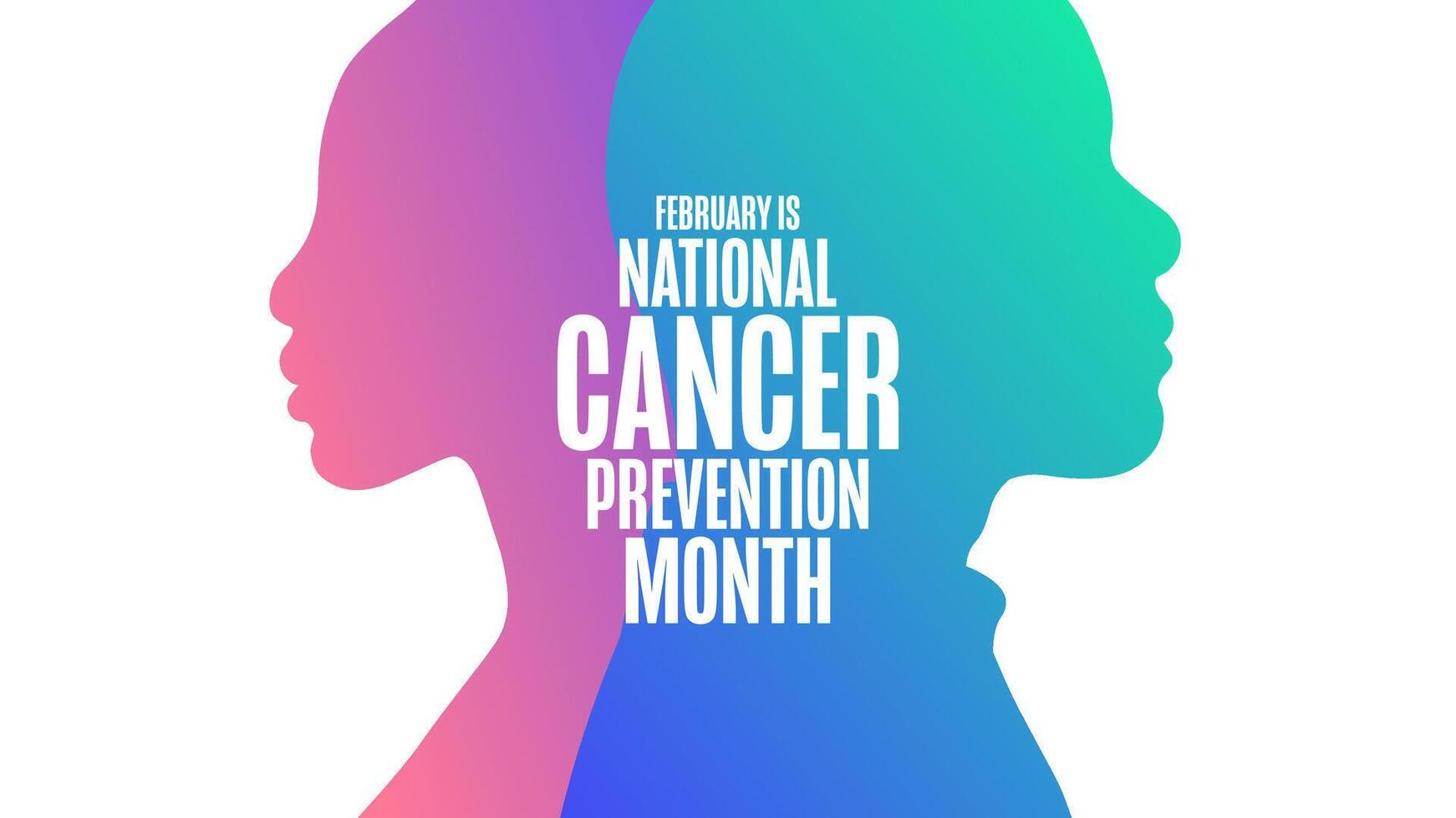 February is National Cancer Prevention Month. Holiday concept. Template for background, banner, card, poster with text vector