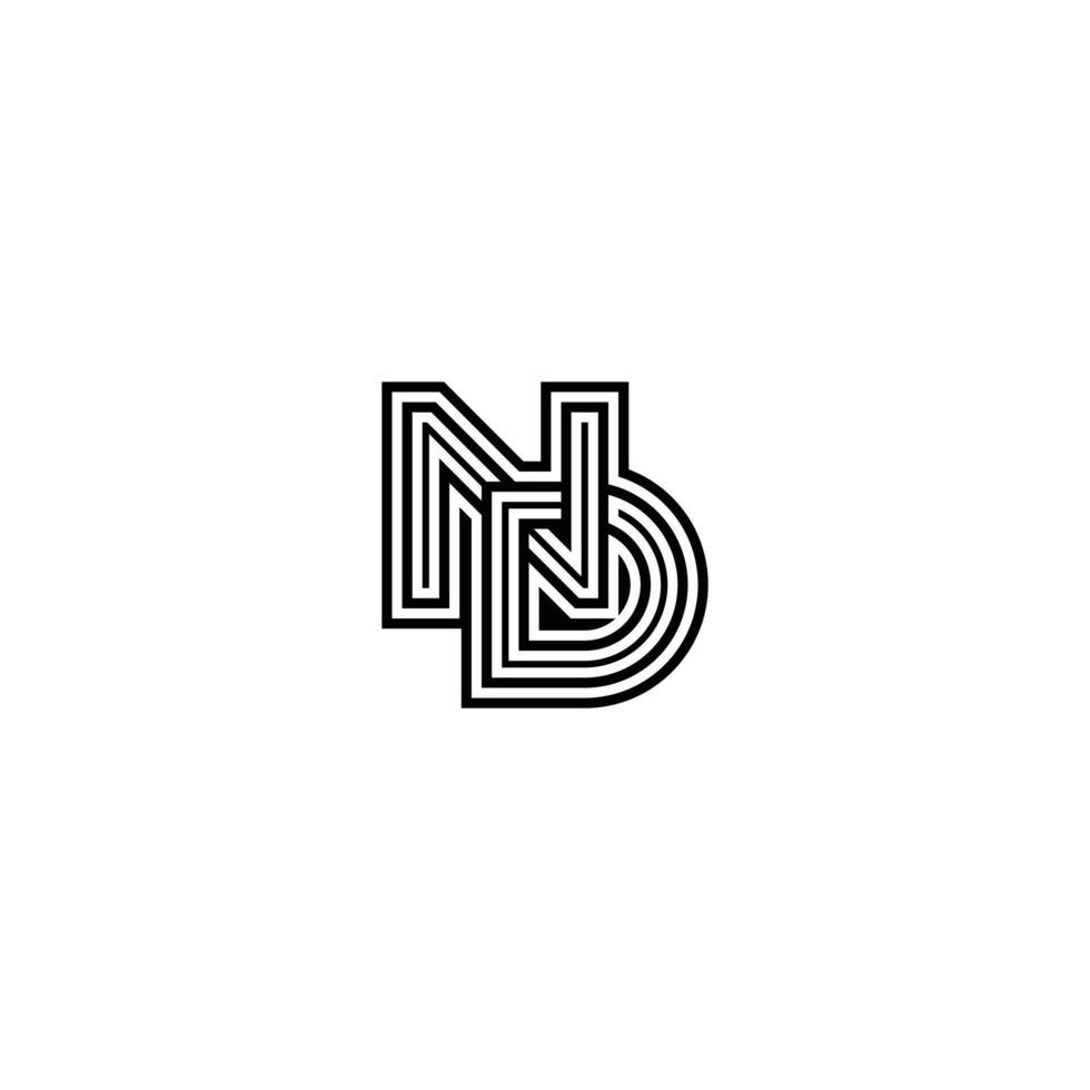 Modern ND DN Alphabet Logo for Professional Identity vector
