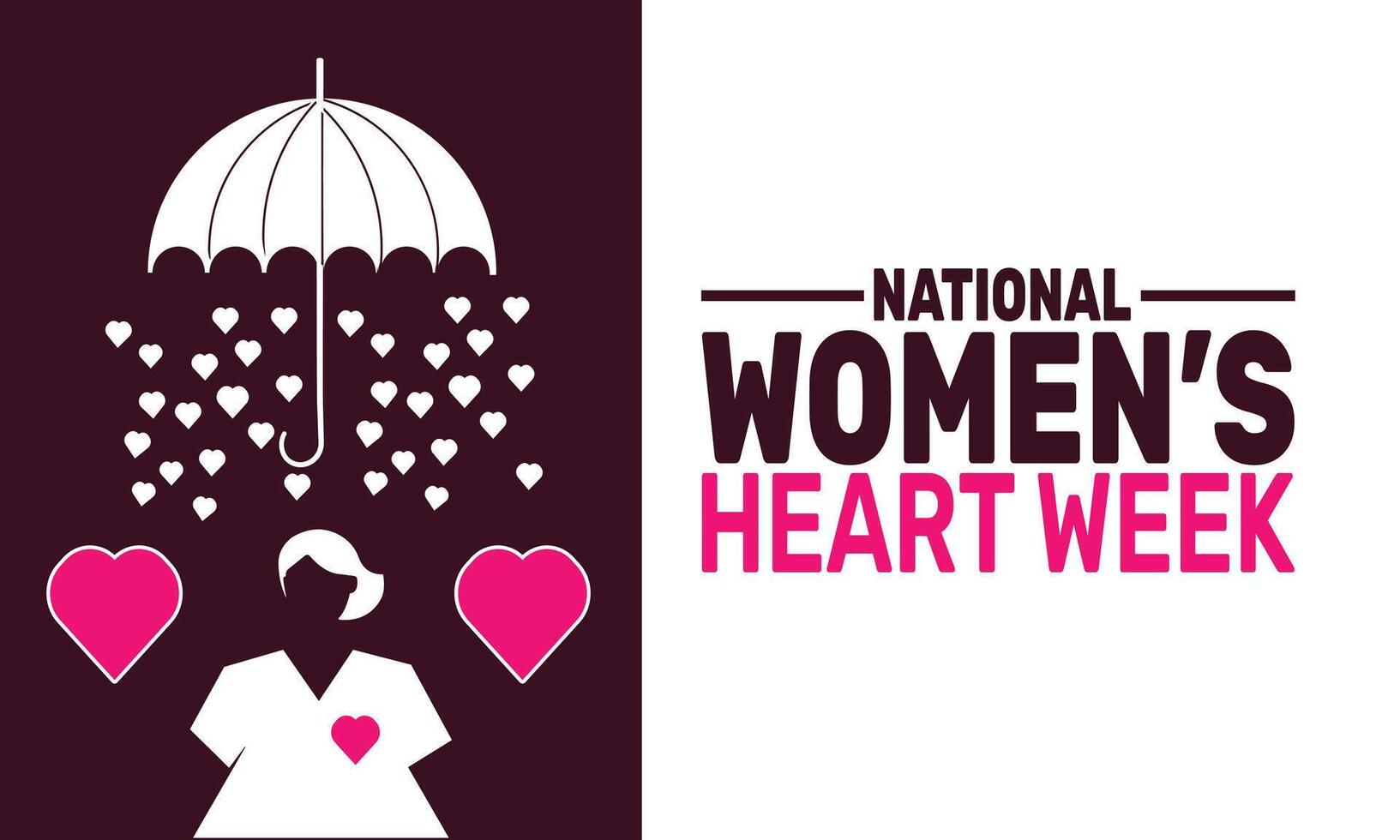 Each year, National Women Heart Week promotes heart disease awareness among women, focusing on early detection, lifestyle changes, and the vital role of healthcare professionals in prevention efforts. vector