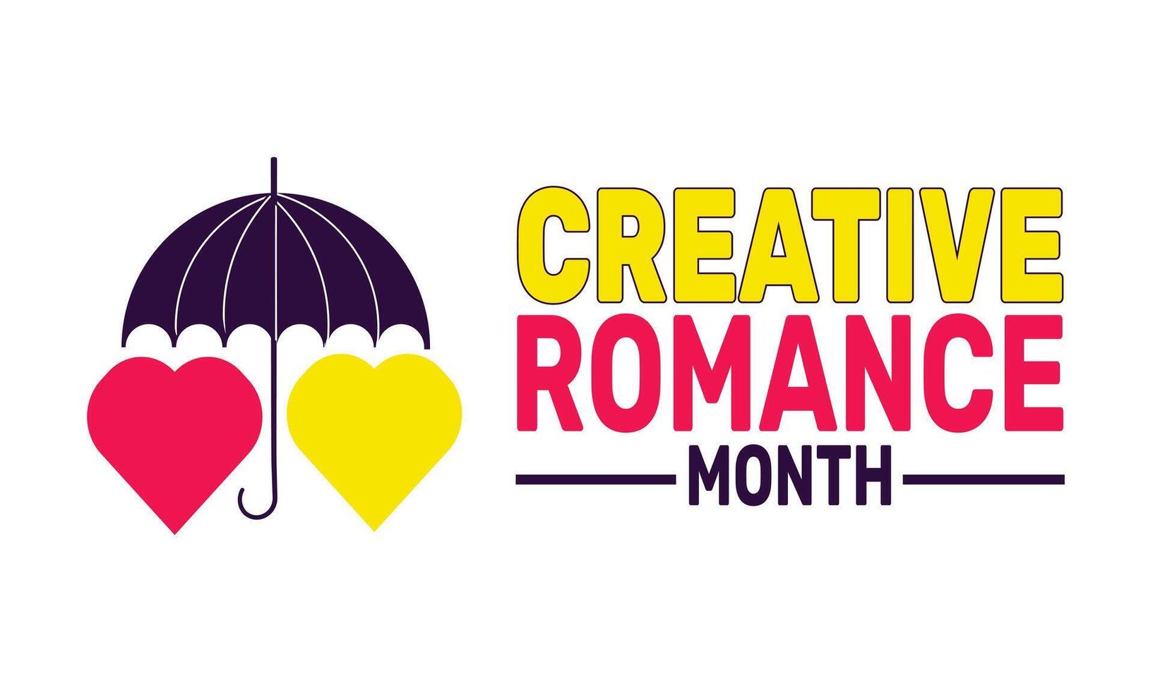 Creative romance month embraces the art of love, where creativity sparks new ways to express deep emotions, forging unique bonds through artistic and heartfelt gestures. vector