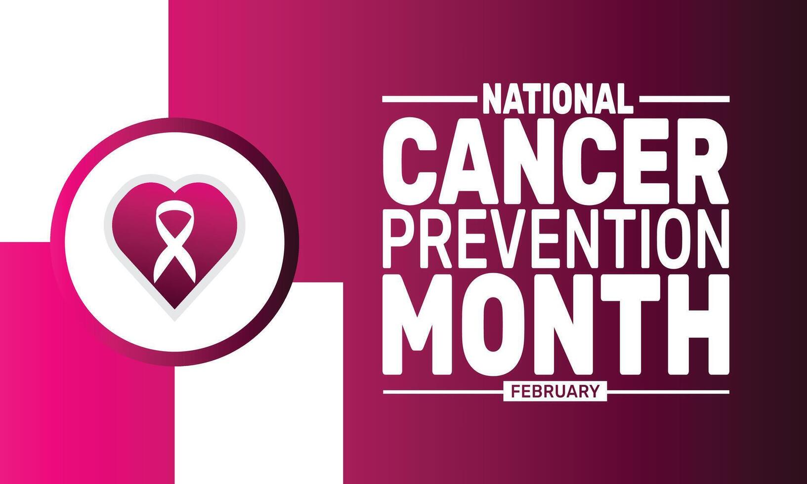 National Cancer Prevention Month calls for action against cancer by promoting education about its preventable causes and supporting research on lifestyle habits that can lower cancer risk. vector