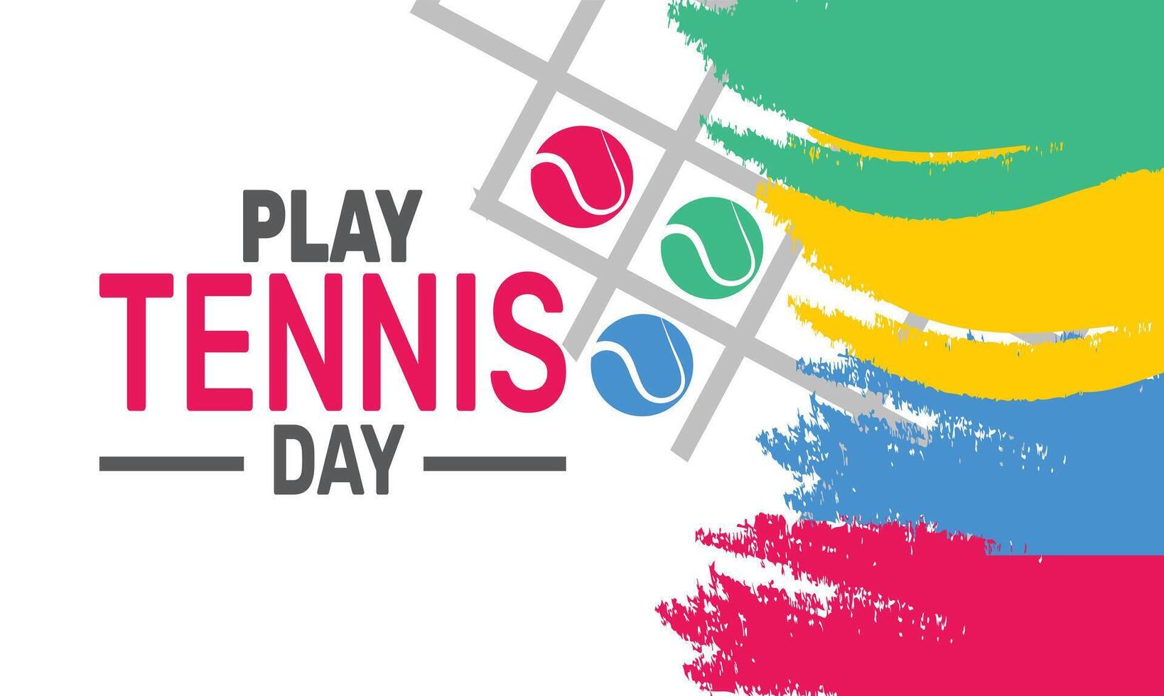 Celebrate Play Tennis Day by enjoying a fun game with friends, improving your skills, and embracing the benefits of physical activity through tennis. vector