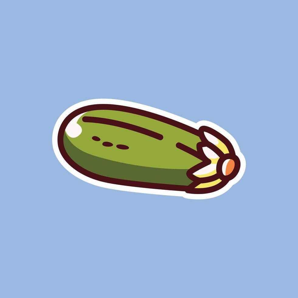 Cheerful Cartoon Zucchini with Cute Expression - Playful Vegetable Design vector