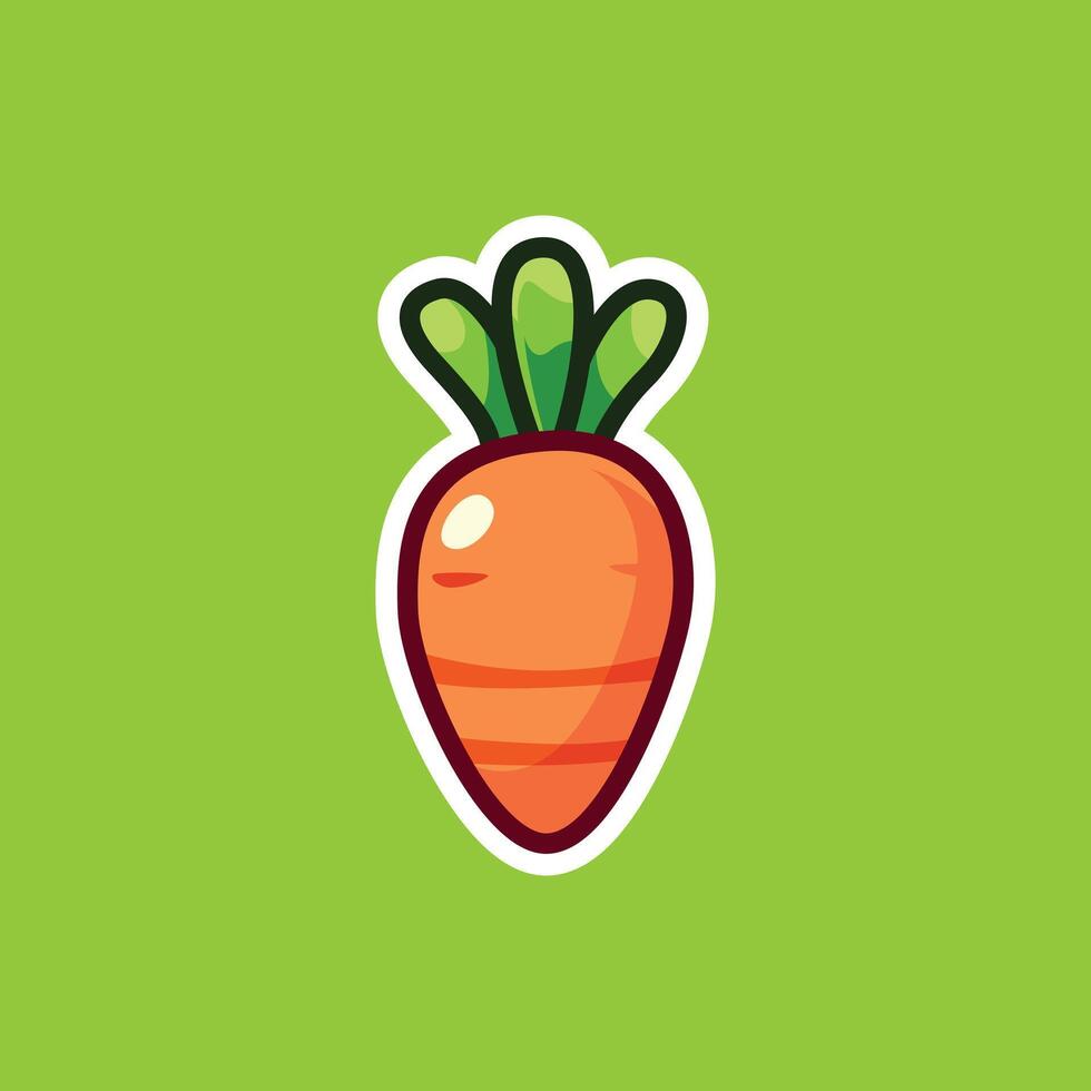 Adorable Cute Carrot Cartoon Character for Fresh Food Illustrations. Isolated Cute Illustration vector