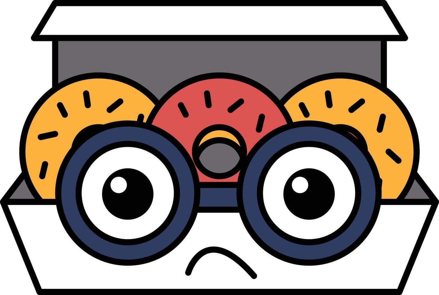 A cartoon of a person with glasses and a box of donuts vector