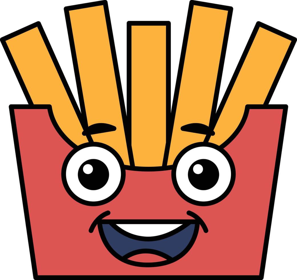 A cartoon face with a red and yellow box around it vector