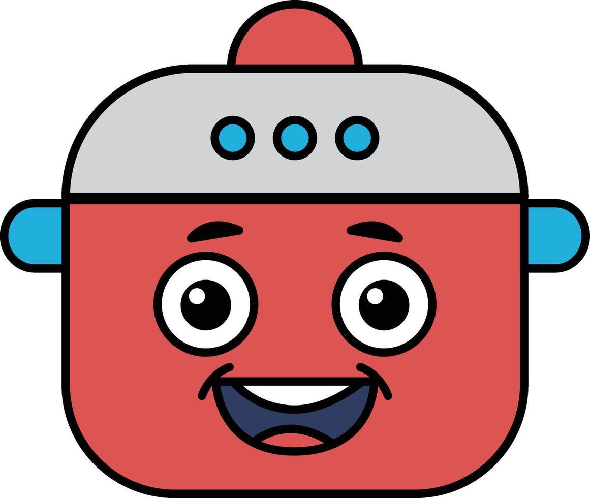 A cartoon character with a red face and a smiling mouth vector