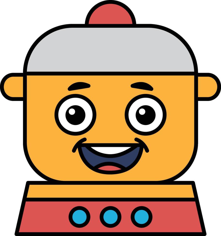 A cartoon character with a smiling face and a red hat vector