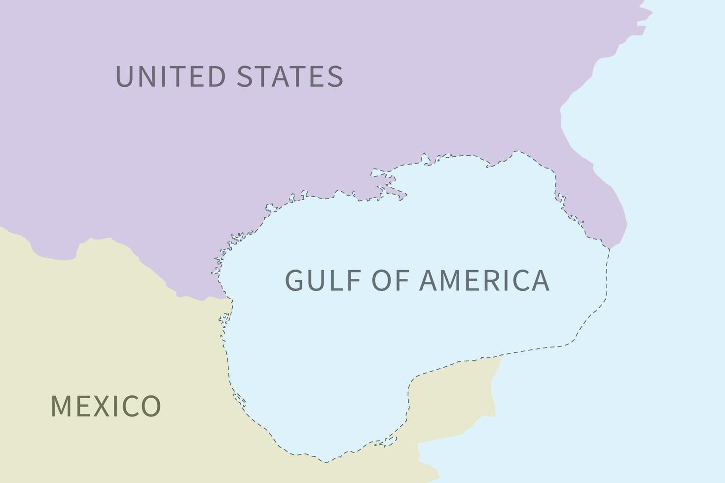 continent map Gulf of Mexico renamed as Gulf of America cartography conceptual vector
