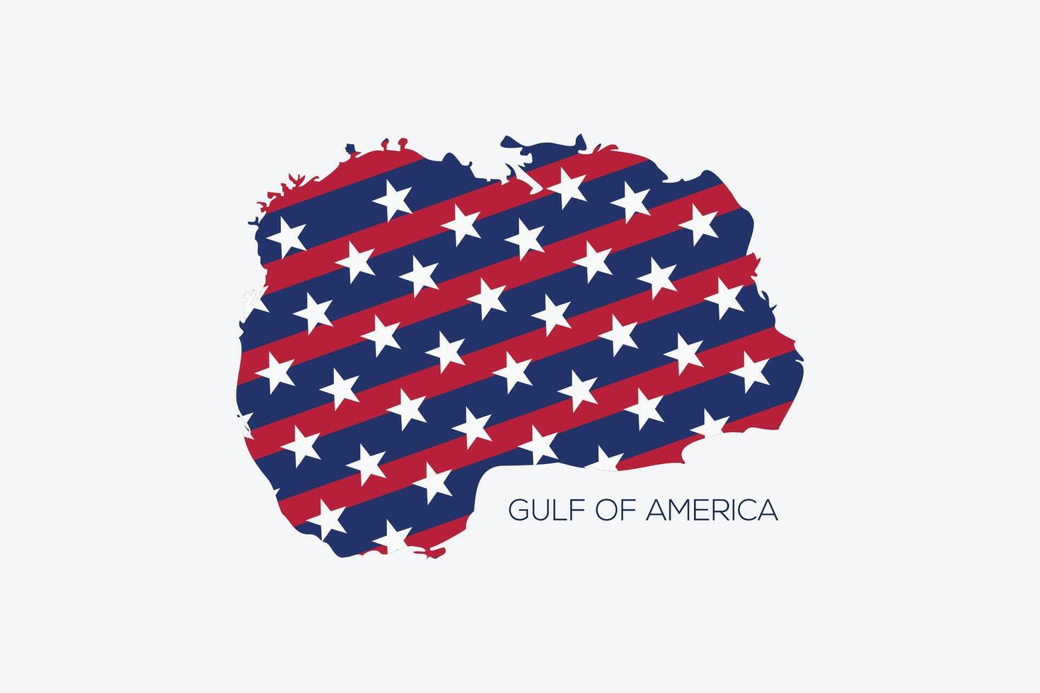 gulf of America with united states flag illustration stars cartography social issue vector